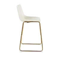 Heavenly Collection PU Stool, Counter PU Stool, Modern Stool with Gold Legs, Kitchen Stool, Restaurant Stool, Island Stool, with Footrest - Set 2