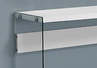 Monarch Specialties Accent Table, Console, Entryway, Narrow, Sofa, Living Room, Bedroom, Tempered Glass, Laminate, Glossy White, Clear, Contemporary, Modern