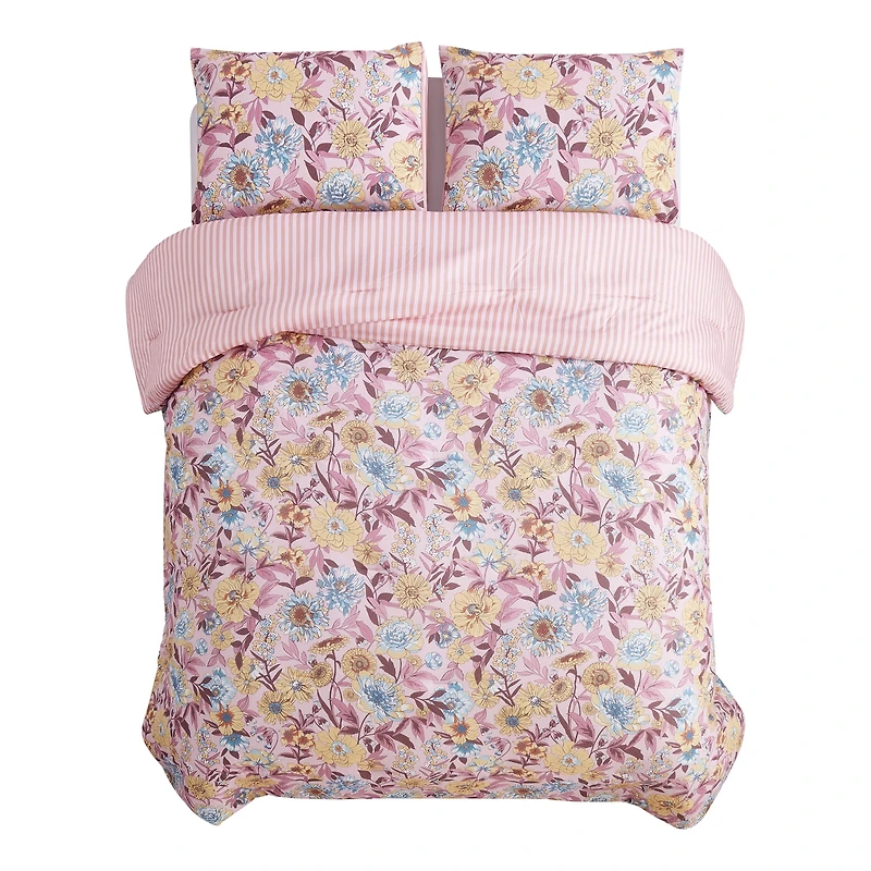 Mainstays DQ Bold Floral Comforter Set, 3-Piece, Multi