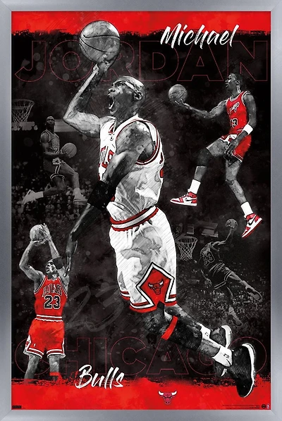 Michael Jordan - Sketch Wall Poster, 22.375" x 34" Framed