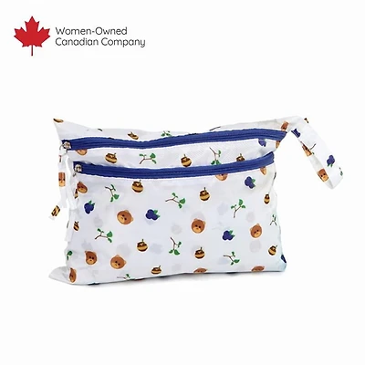 Melii Waterproof Wet & Dry Bag with Handle, for Wet Bathing Suits, Diapers and Potty Training and Dishes, 14x11