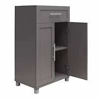 Systembuild Evolution Camberly Framed 2 Door/1 Drawer Storage Cabinet, Graphite Gray