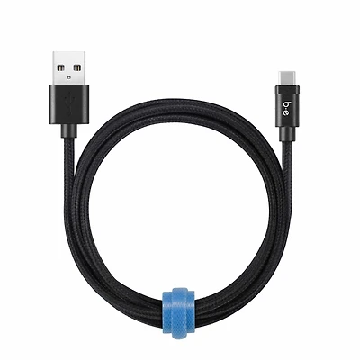 Blu Element Câble Tressé de Charge/Sync USB-C vers USB-A 4ft Noir