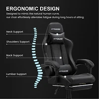 Chaise de jeu ergonomique GTRACING GTWD-200 avec coussins réglables et repose-pieds