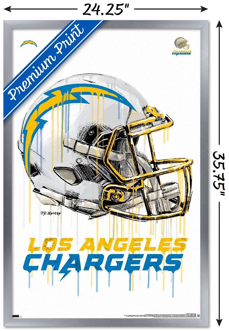 NFL Los Angeles Chargers - Drip Helmet 20 Wall Poster
