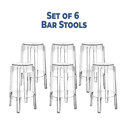 Heavenly Collection Clear Plastic Bar Stool SET OF 6