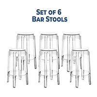 Heavenly Collection Clear Plastic Bar Stool SET OF 6