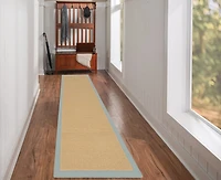 Tapis de couloir Athena sisal et bleu glacier 2 pi 6 po x 12 pi