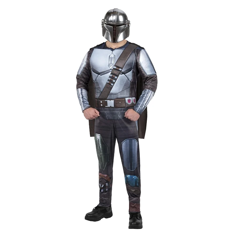 COSTUME HOMME MANDALORIEN STAR WARS (ADULTE) - Combinaison Homme avec Cape Amovible et Casque 3D