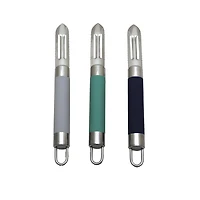Mainstays Stainless Steel Vegetable Peeler with Serrated Blade Available in Teal, Grey, and Blue, Mainstays Peeler
