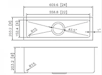 American Imaginations 24 pouces. W Évier de cuisine en acier inoxydable approuvé CSA avec 1 bol et calibre 16AI-34865