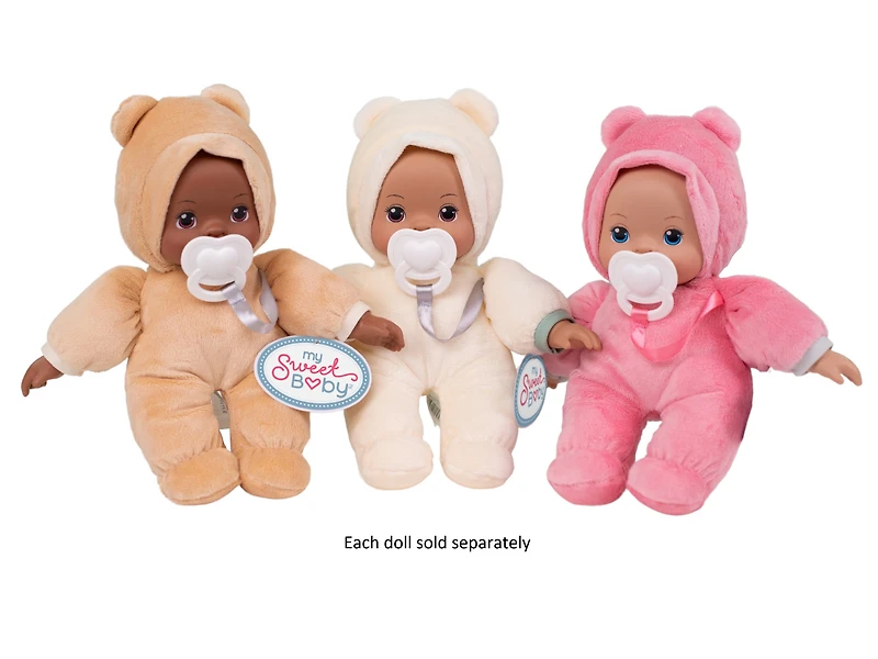 My Sweet Baby 10-inch Snuggly Baby Doll with Pacifier, Light Mocha Outfit