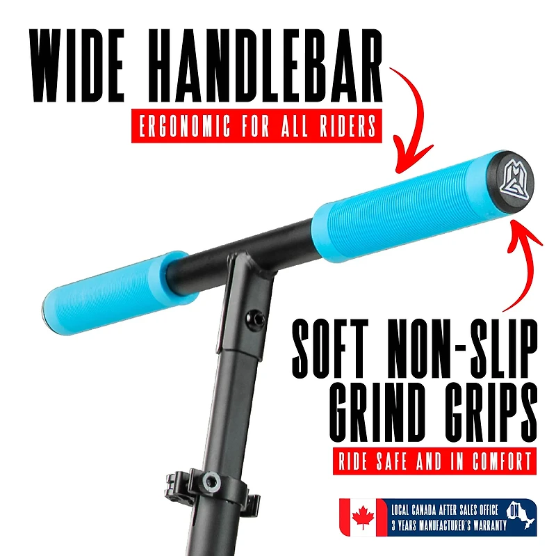 MADD GEAR METRO 250 - BLACK / BLUE FOLDING COMMUTER SCOOTER WITH ADJUSTABLE BAR