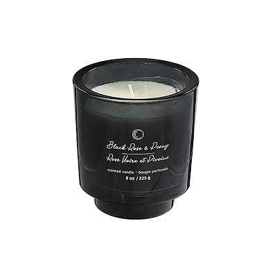 8 Oz De Haut Brillant Bougie Ronde Rose Noire Et Pivoine