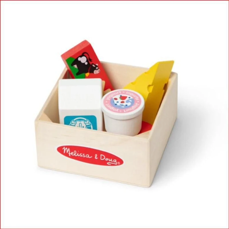 Melissa & Doug Ensemble de jeu de groupes d'aliments en bois - Produits laitiers