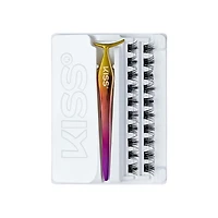 KISS ImPRESS Press-On Falsies Eyelashes, Spiky, 20 Clusters, ImPRESS Press-On