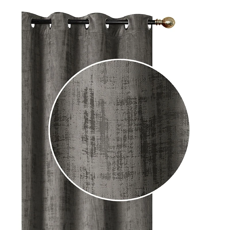 Embossed Rubber Panel & Grommets Dark Grey - Set of 2