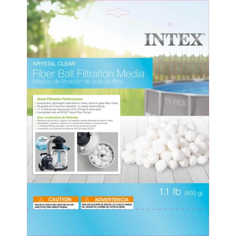 Filtre de piscine à balles en fibre Intex – Alternative au sable de silice de 18 kg