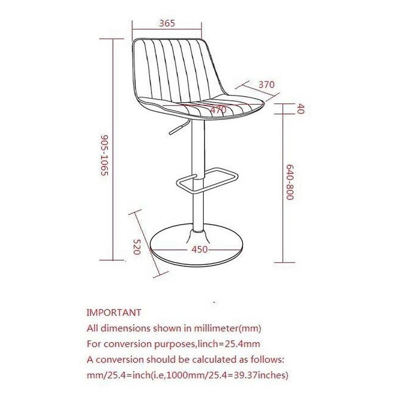 Contemporaine Similicuir et Métal Tabouret avec Vérin à l'Air, Jeu de 2 - Noir et Noir