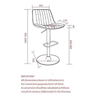 Contemporaine Similicuir et Métal Tabouret avec Vérin à l'Air, Jeu de 2 - Noir et Noir