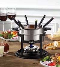 Starfrit Fondue Forks Set, 6 Stainless Steel Forks with Color-Coded Plastic Handles, 8.8 Inch Long, Dishwasher Safe, Durable, Easy Grip, Perfect for Fondue Parties and Entertaining, Set of 6 Starfrit fondue forks with durable stainless steel tines and color-coded plastic handles. Each fork measures 8.8" (22.5 cm). Dishwasher safe for easy cleaning. Perfect for sharing and enjoying fondue with friends and family.