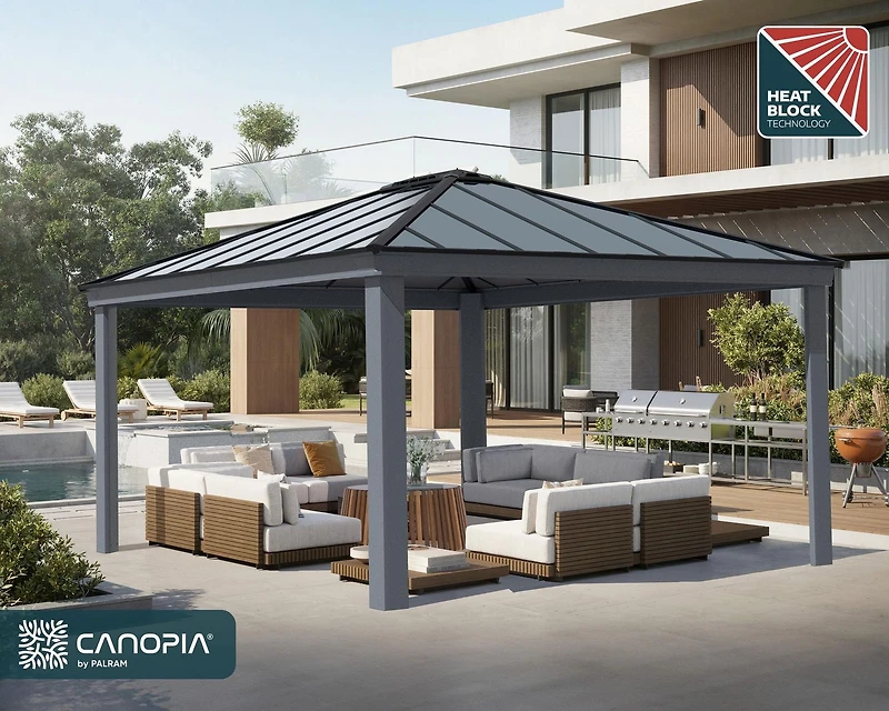 CANOPIA by PALRAM Dallas 14 ft. x 16 ft. Gazebo Kit - Grey