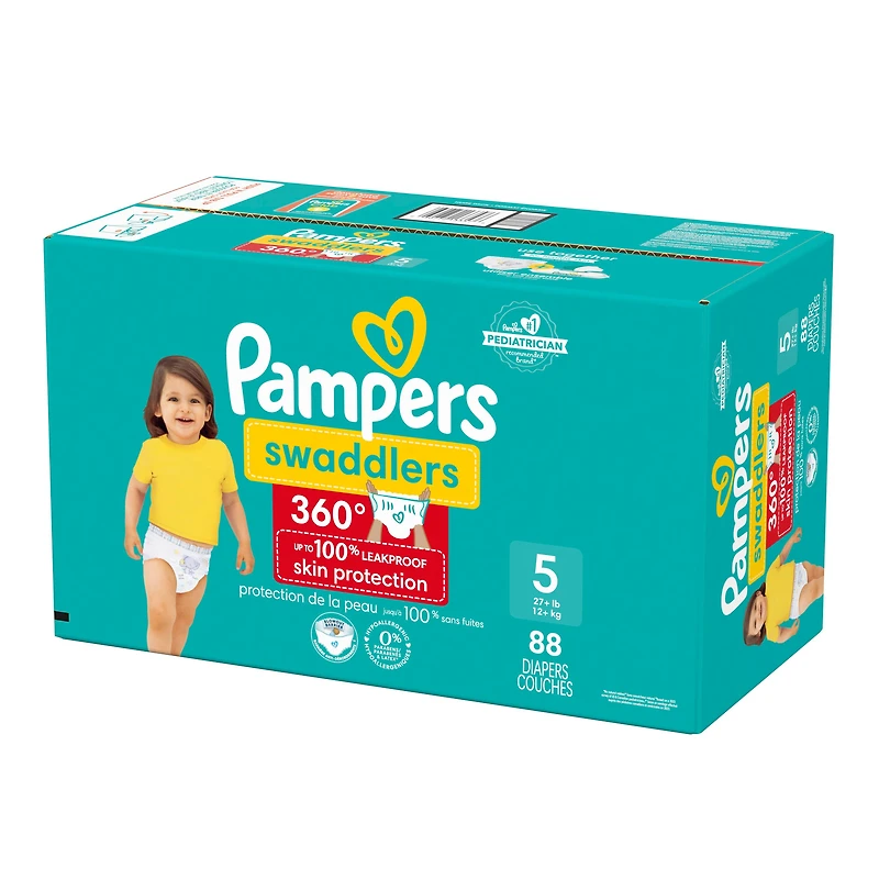 Pampers Swaddlers 360 Pull-On Diapers, for up to 100% Leakproof Skin Protection and Easy Changes, 68CT