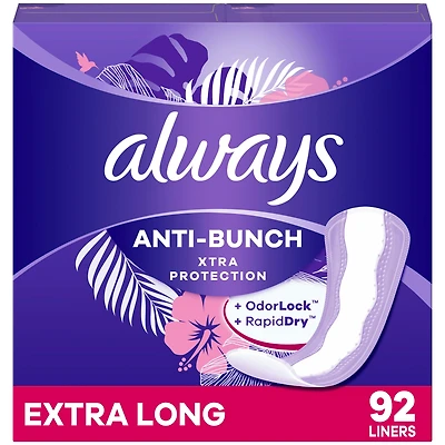 Always Anti-Tassement Xtra Protection Protège-Dessous Quotidiens, Longueur Extra Longue, Non Parfumés