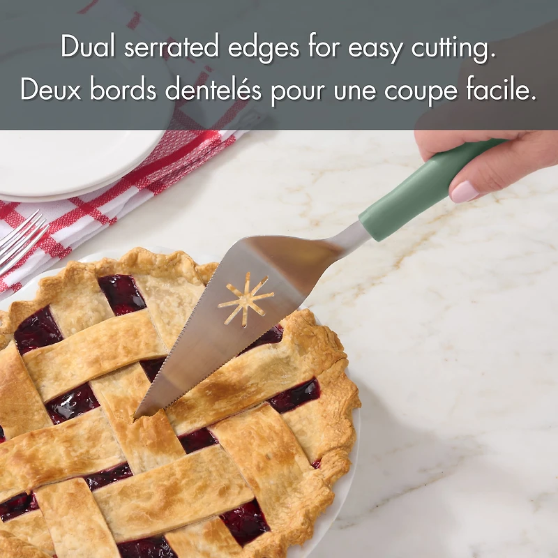 Way-to-Celebrate Stainless Steel Pie, Pizza and Dessert Serving Utensil, Green