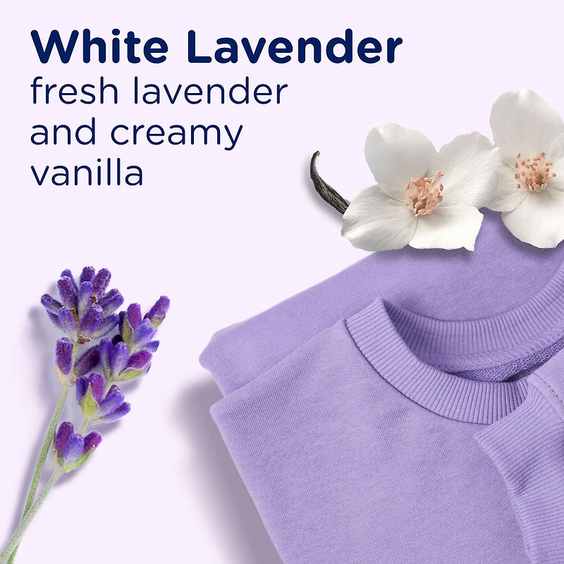 Perles de rehausseur de parfum pour lessive Downy Light pour laveuse, Lavande blanche, sans parfums prononcés