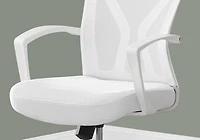 Monarch Specialties Office Chair, Adjustable Height, Swivel, Ergonomic, Armrests, Computer Desk, Work, Metal, Fabric, White, Chrome, Contemporary, Modern
