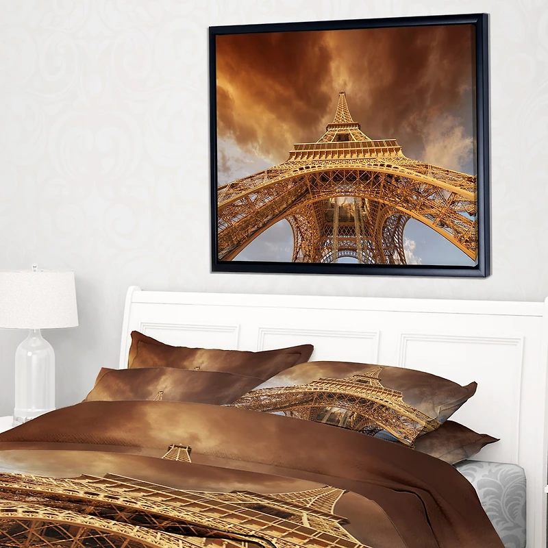 Design Art Belle Vue De Paris Tour Eiffel Sur Toile Encadrée