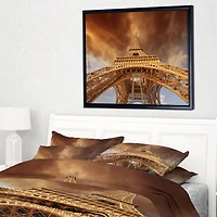 Design Art Belle Vue De Paris Tour Eiffel  Sur Toile Encadrée
