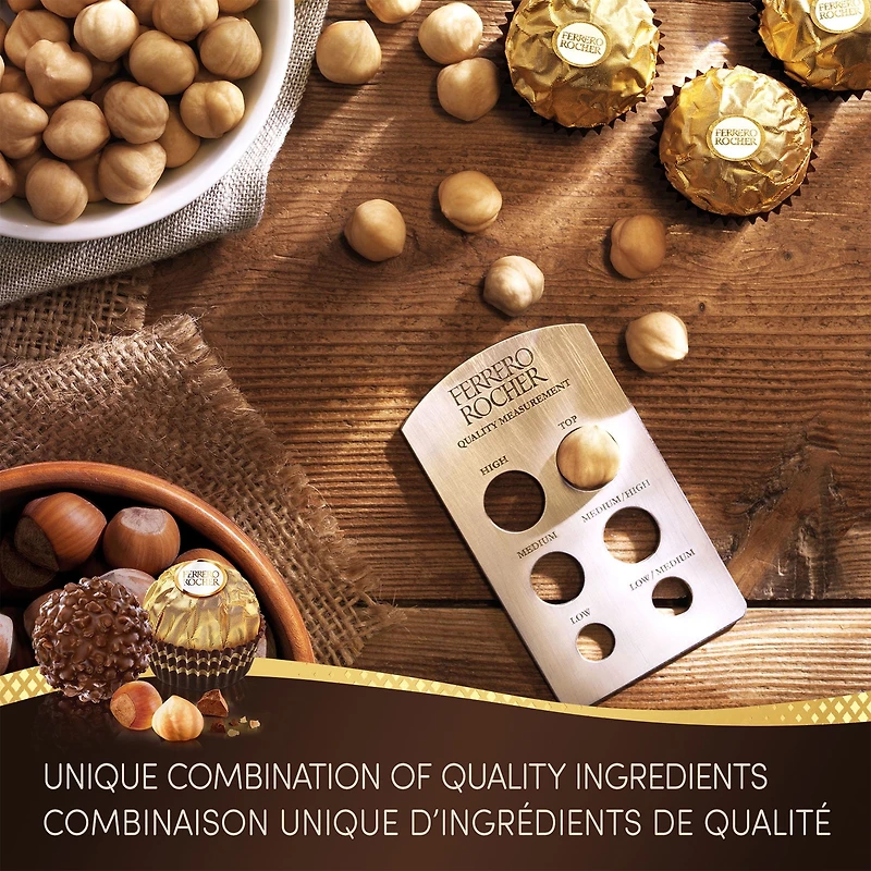 FERRERO ROCHER Fine Hazelnut Milk Chocolate Bag, 8 Individually Wrapped Chocolates per Bag, 100g