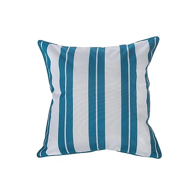 Boston Outdoor Cabana Stripe Waterproof Cushion Teal 18 X 18 - Set of 2