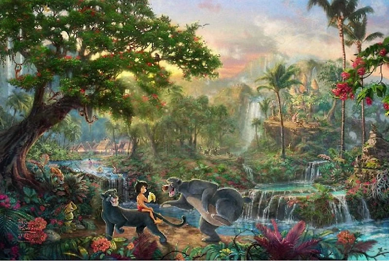 Ceaco: Thomas Kinkade - Disney Dreams Collection (The Lion King, Peter Pan, The Jungle Book, and The Princess and the Frog) 4-in-1 Puzzle Set