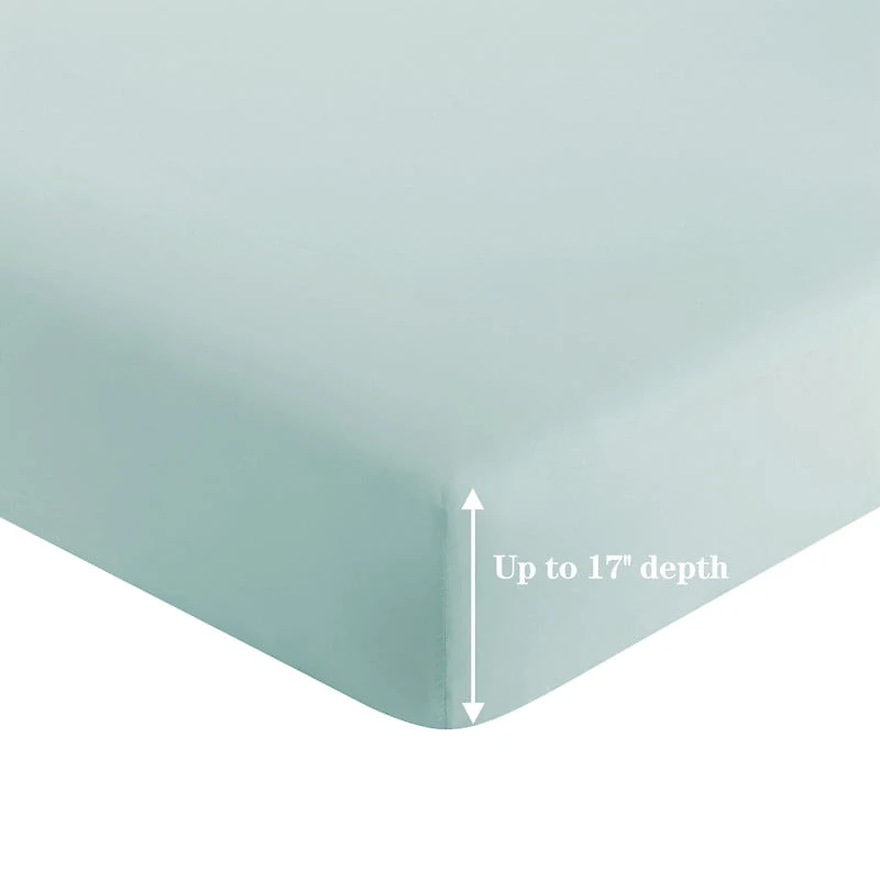 Marina Decoration 600 Thread Count Ultra Soft Deep Pocket Hotel Standard Solid Bedding Long Staple Percale Cotton All Season Sheet Set with Pillowcase