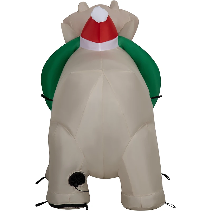 Hippopotame gonflable de Noël HOLIDAY TIME PL 3.5` HIPPO INFLAT