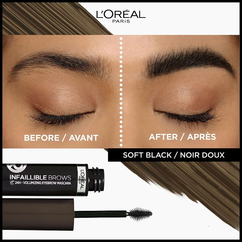 L'Oréal Paris Infallible 24H Mascara Volumisant pour Sourcils, 4 mL Mascara pour Sourcils Longue Tenue