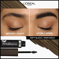 L'Oréal Paris Infallible 24H Mascara Volumisant pour Sourcils, 4 mL Mascara pour Sourcils Longue Tenue