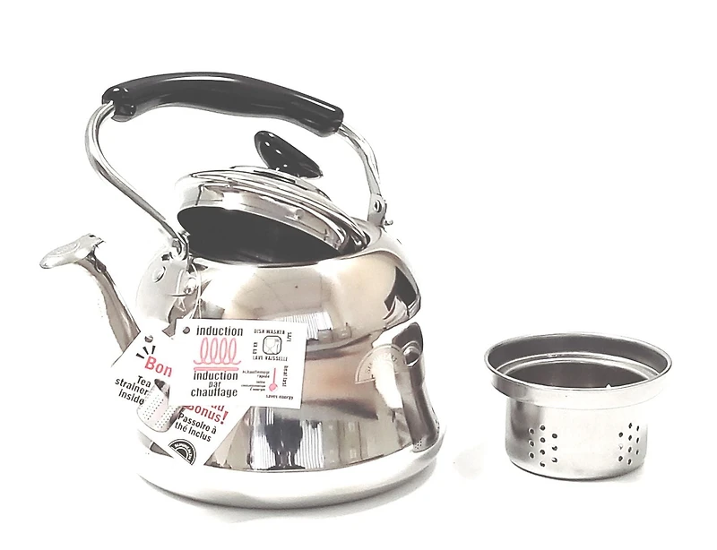 Sunwealth Bouilloire en acier inoxydable sifflante de 1,5l avec infuseur à thé.