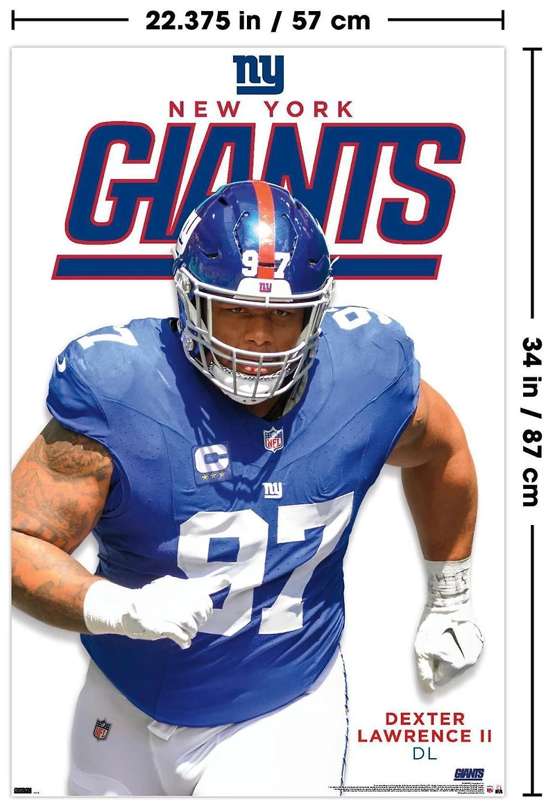 NFL New York Giants - Dexter Lawrence II Feature Series 24 Wall Poster, 22.375" x 34"