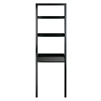 Winsome Bellamy Leaning Desk with 2 Shelves in Black