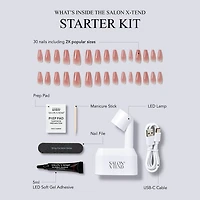 KISS Salon X-tend LED Soft Gel System, Tone, Medium Coffin, 30 count., X-tend LED - Tone