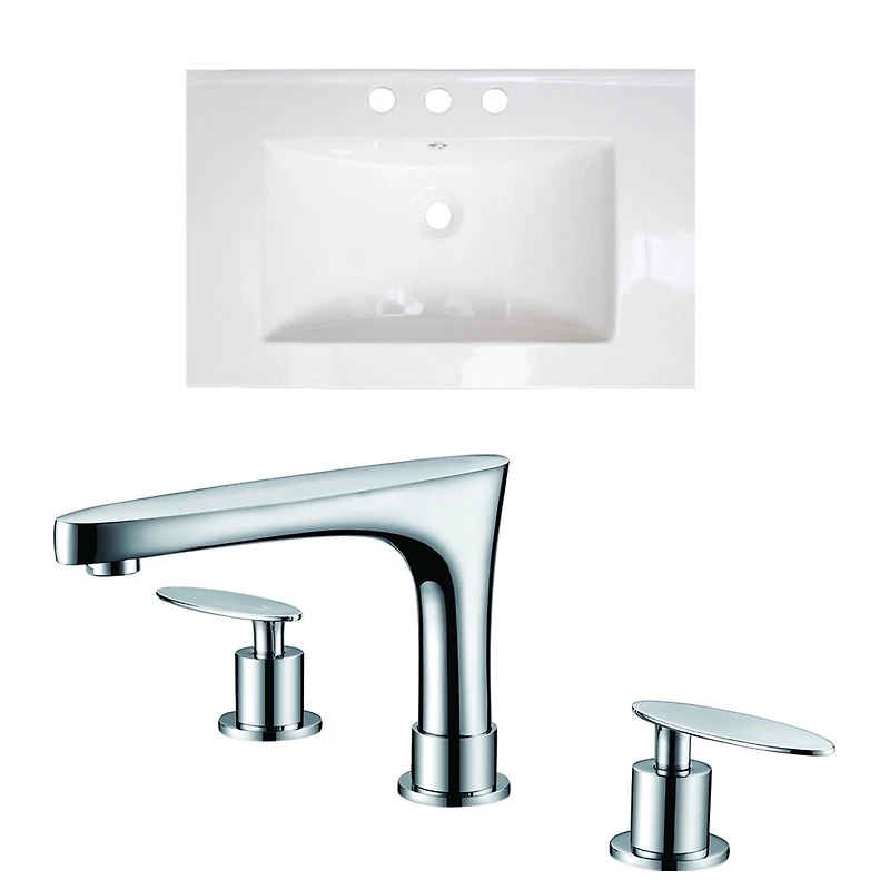 American Imaginations 88.5-in. W Wall Mount Dawn Grey Vanity Set For 1 Hole Drilling  AI-15716