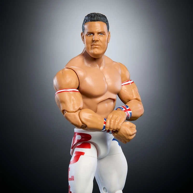 WWE Monday Night War Elite Collection British Bulldog Action Figure with Accessories & Build-a-Figure Parts