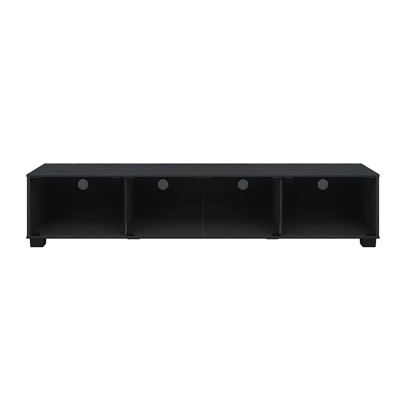 Bromley 71"L Black TV Stand with Four Glass Door Compartments