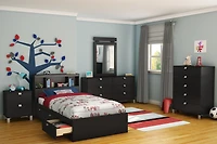 Lit matelot 3 tiroirs Simple, fini Noir solide, collection Spark de Meubles South Shore