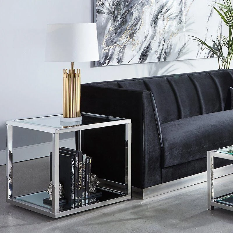 Table d'appoint base argent