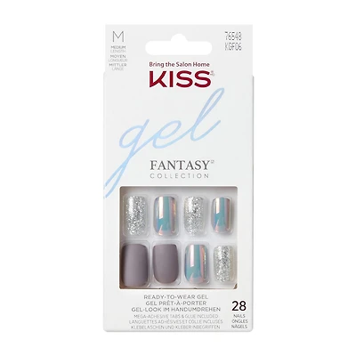 KISS Gel Fantasy - Wake up Call 3D - Fake Nails, 28 Count, Medium